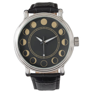 Montre Phases de lune cirage Gibbous & croissant de câbla