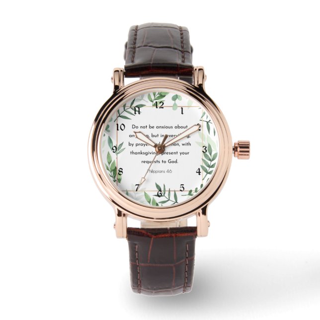 Montre Philippians 4:6, Bible Versets, Christianity (Recto)