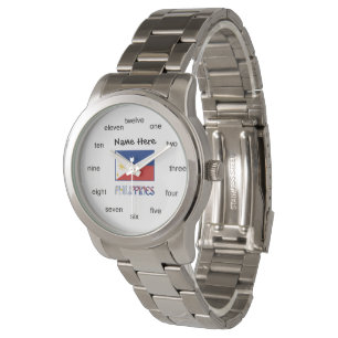 Montre Philippines Drapeau Philippin Personnalisé