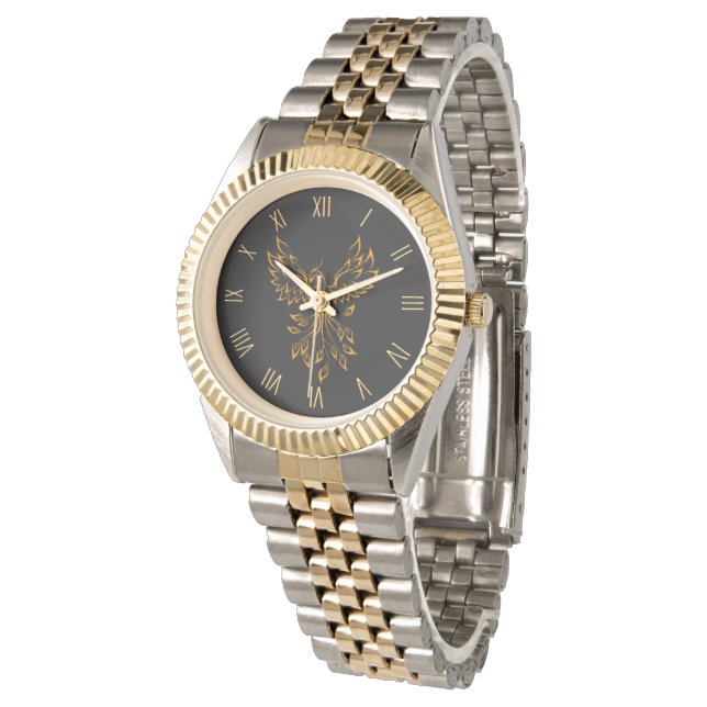 Montre Phoenix en cuivre se lève sur Black Watch (Incliné)