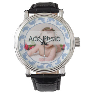 Montre Photo bébé garçon avec pieds bleus
