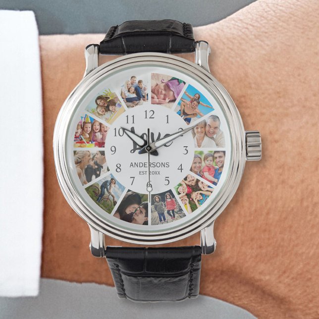 Montre Photo Custom Family Collage Personnalité de White (Créateur téléchargé)