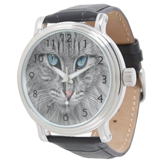 Montre Photo de chien de chat personnalisée (Incliné)