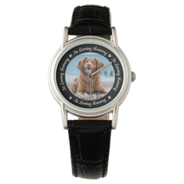 Montre Photo de chien personnalisée Perte de animal de co (devant)