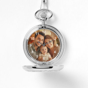 Montre Photo de famille personnalisée poche de texte vaca