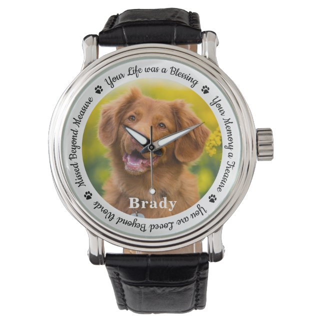 Montre Photo de l'animal de compagnie commémoratif person (devant)