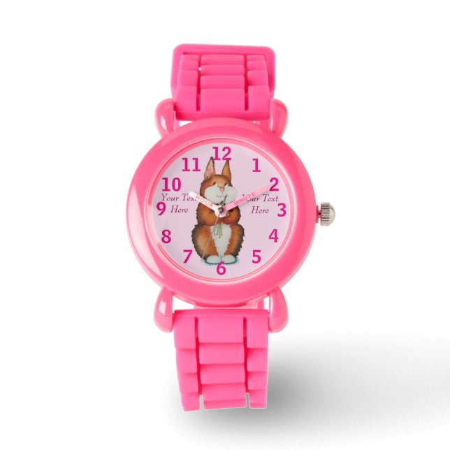 Montre photo de lapin mignon lapin souriant (Recto)