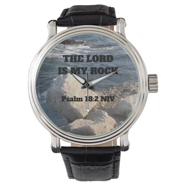 Montre Photo de Ocean Le Seigneur est Ma Bible Rocheuse V (devant)
