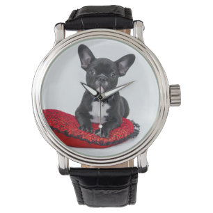 Montre Photo d'un adorable chiot bouledogue noir et blanc
