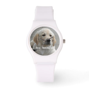 Montre Photo et nom personnalisés Golden Retriever Dog