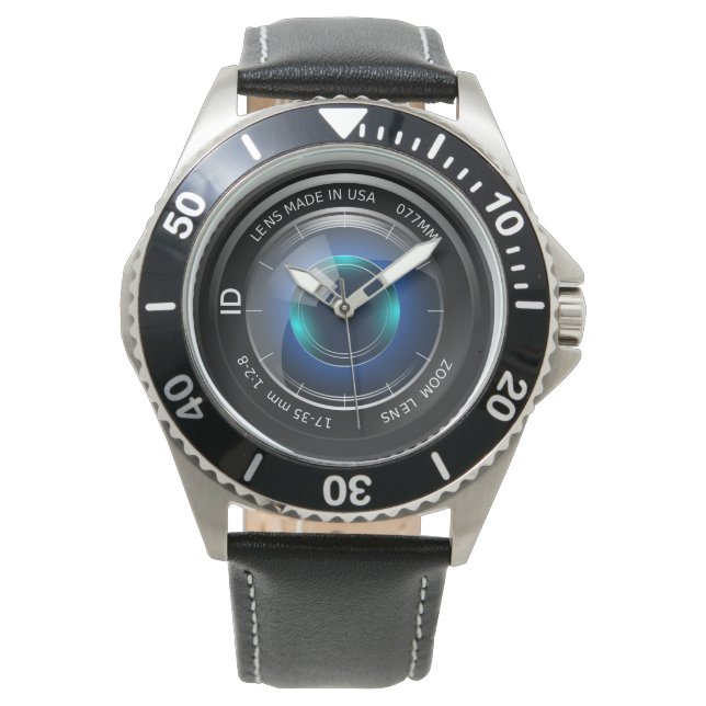 Montre PHOTO | image d'une lentille de caméra (devant)