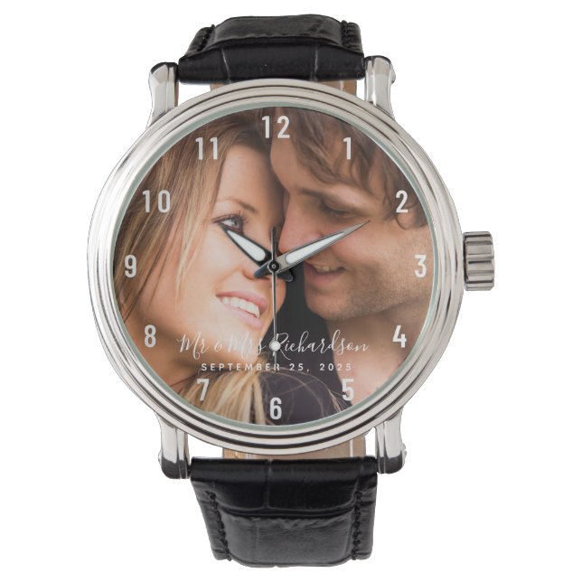 Montre Photo Mariage de nom personnalisé (devant)