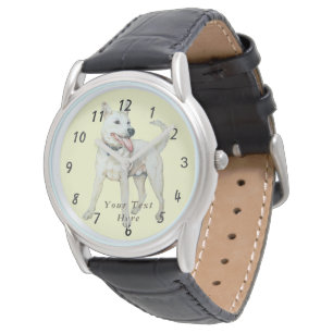 Montre photo originale d'un bulldog américain blanc