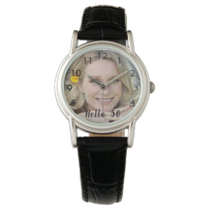 Montre Photo personnalisée anniversaire bonjour femme noi