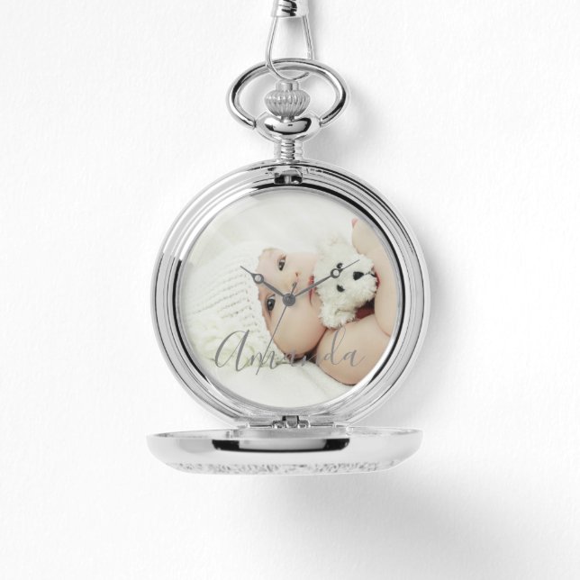 Montre Photo personnalisée avec nom personnalisé (Recto)