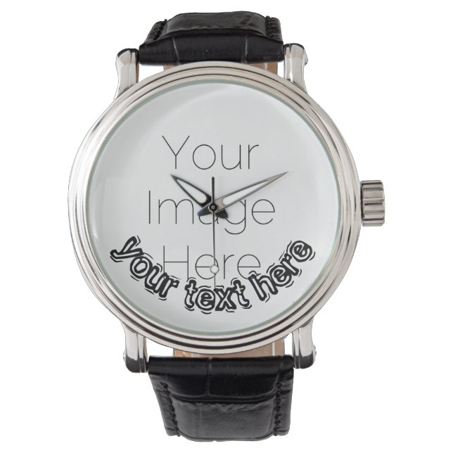 Montre Photo personnalisée avec texte personnalisé  (devant)