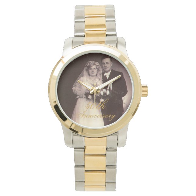 Montre Photo personnalisée du 50e anniversaire (devant)