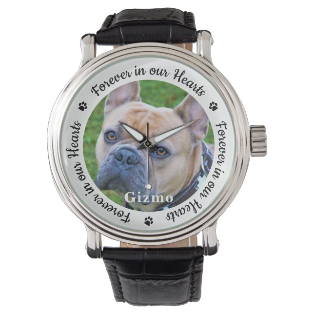 Montre Photo personnalisée du mémorial de chien animal de (devant)