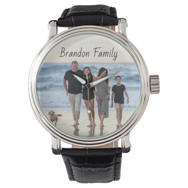 Montre Photo personnalisée et texte personnalisé (devant)