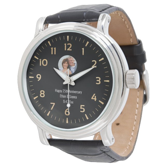 Montre photo personnalisée moderne (Incliné)