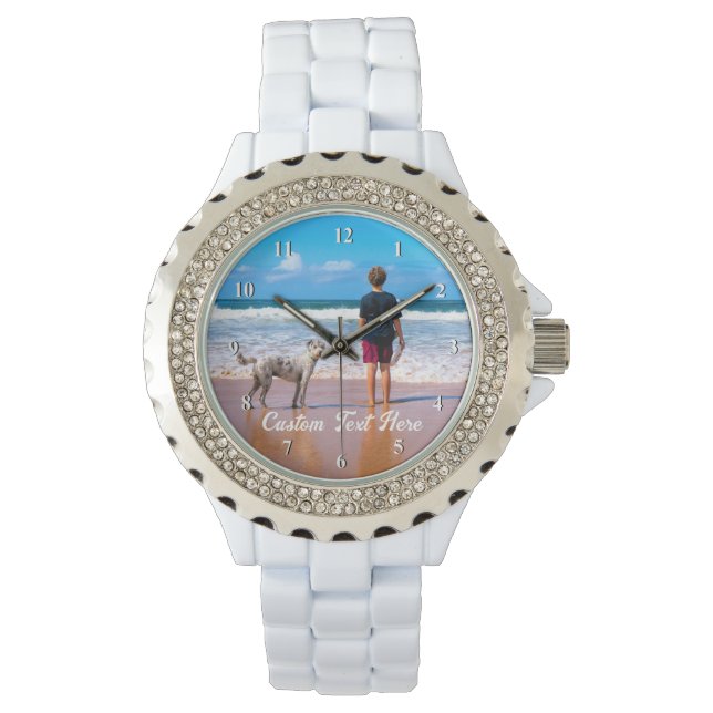 Montre Photo personnalisée Texte Regardez vos photos préf (devant)