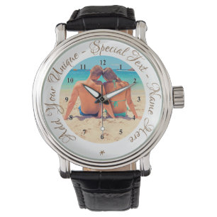 Montre Photo personnalisée Texte Regardez votre amour Pho