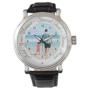 Montre Photo personnalisée Texte Regardez votre famille P
