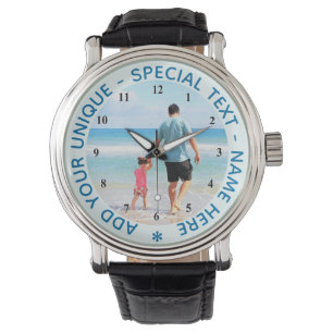 Montre Photo personnalisée Texte Regardez votre famille P
