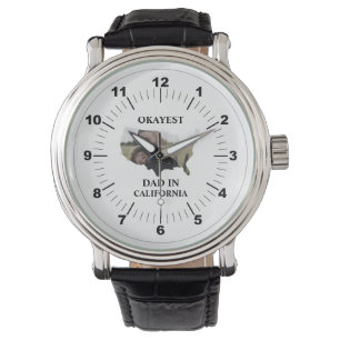 Montre Photo personnalisée USA Okayest papa Fête des père
