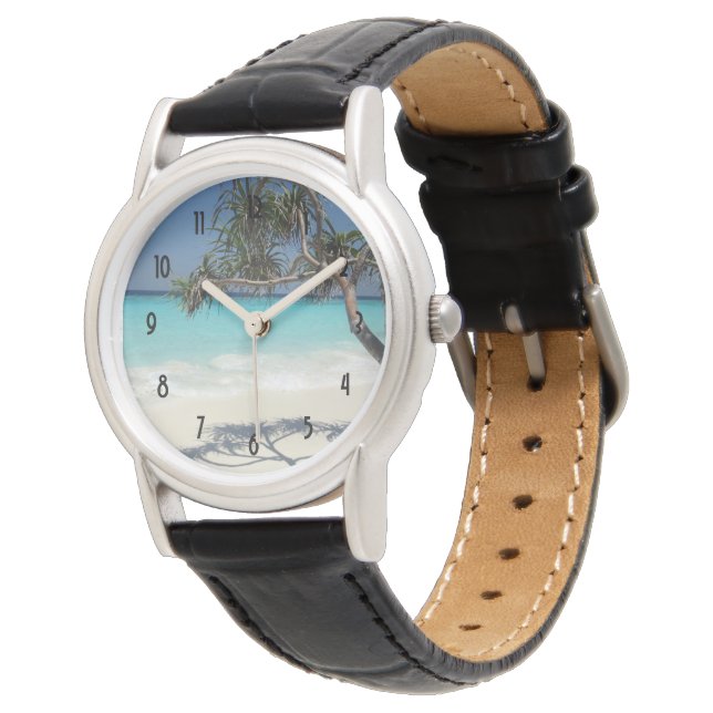 Montre Photographie de la scène de plage Tropical Blue Oc (Incliné)