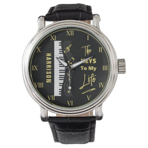 Montre Piano Keyboard Players Fun Music Notes