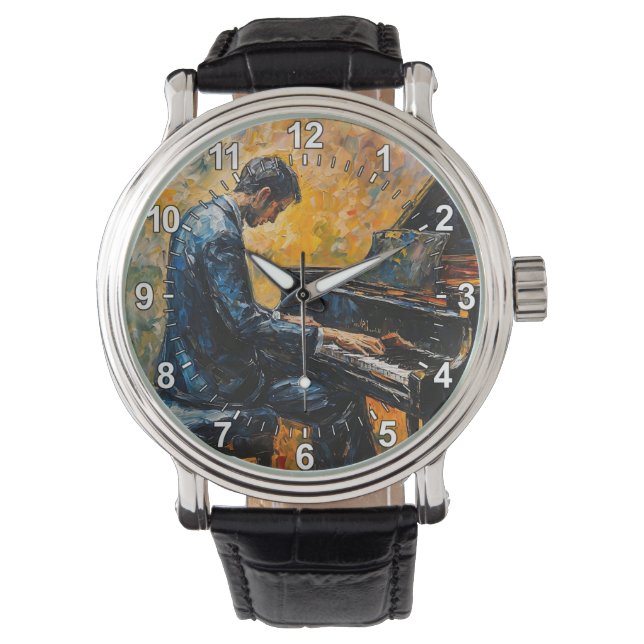 Montre Piano Player - Peinture à l'huile (devant)