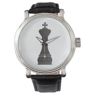 Montre Pièce d'échecs noire de roi