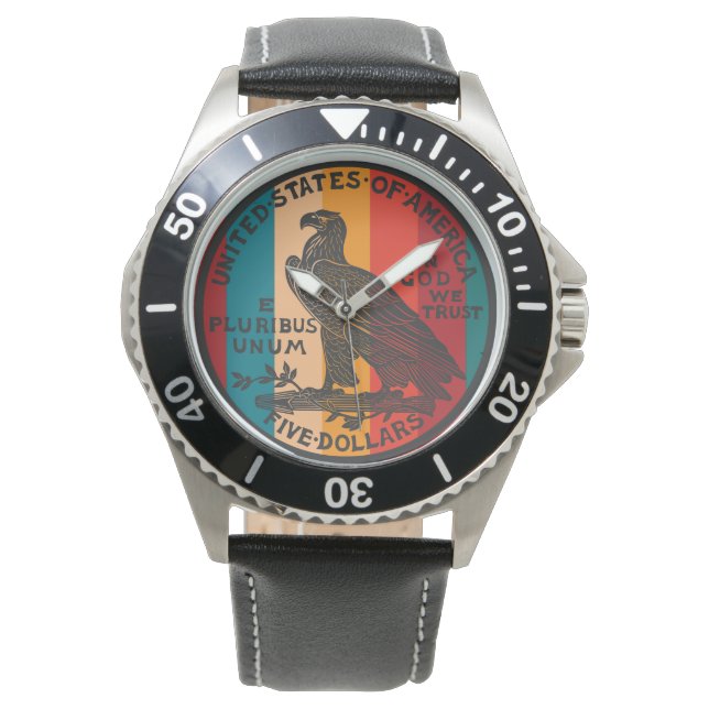 Montre Pièce d'or américaine 5 dollars (devant)