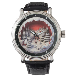 Montre Pièce maîtresse de la forêt enneigée du Père Noël 