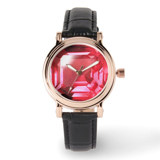 Montre Pierre rose rubis (Recto)