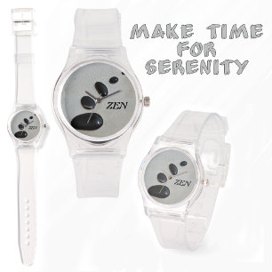 Montre Pierres Zen Noir avec Initiales Chic