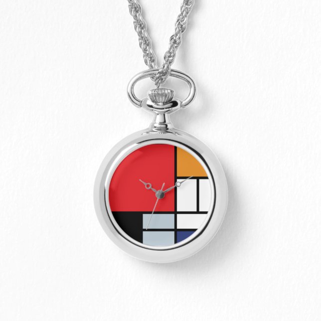 Montre Piet Mondrian - Composition avec grand plan rouge (Recto)