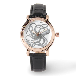 Montre Pieuvre marine dessin vintage kraken steampunk