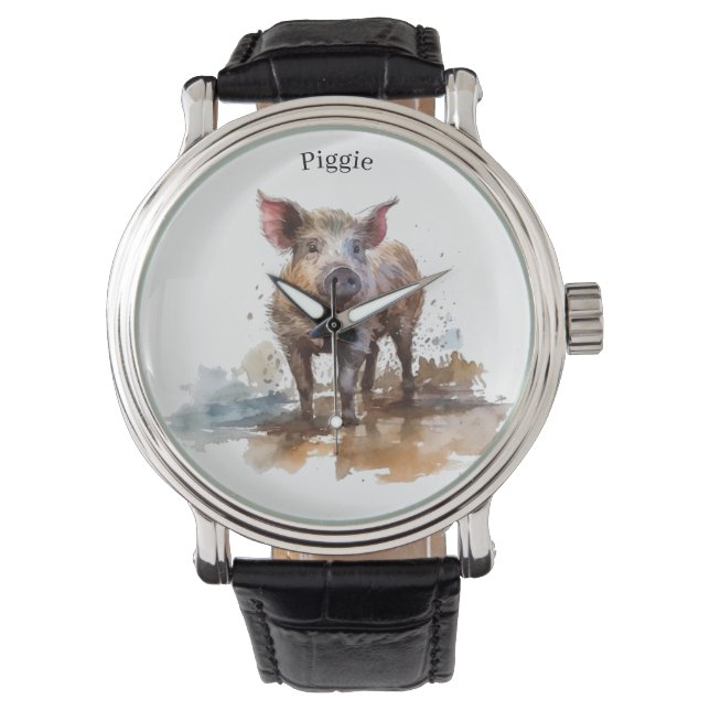 Montre Piglet en jeu, personnalisation (devant)