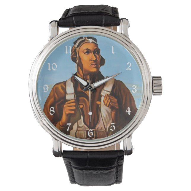 Montre Pilotes d'aviation afro-américains de 2ÈME GUERRE  (devant)
