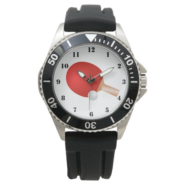 MONTRE PING PONG : PÂTE DE TENNIS DE TABLE ET BALL (devant)