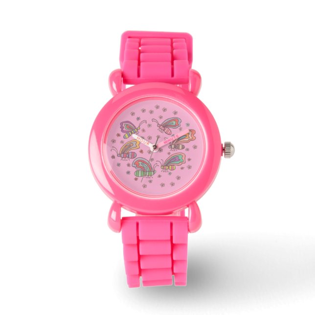 Montre Pink Butterfly Lady Watch (Recto)