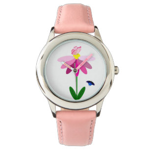 Montre Pink Daisy et papillons eWatch