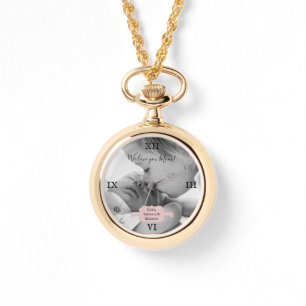 Montre Pink Minimalist Photo Mère's Day Watch