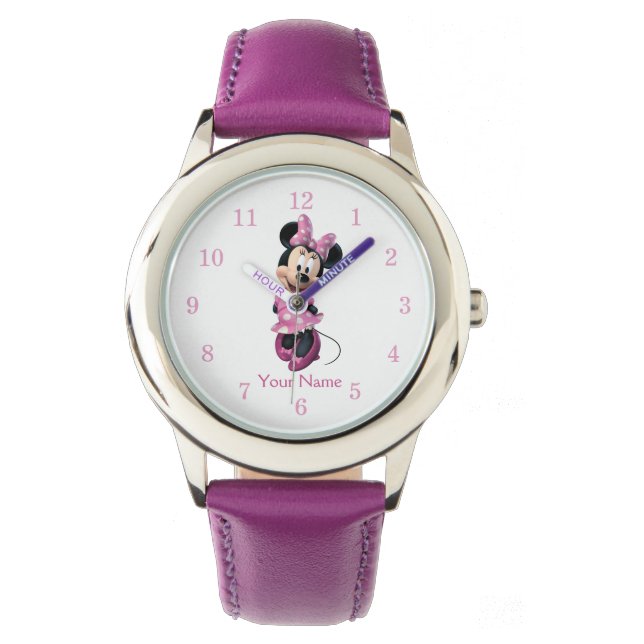 Montre Pink Minnie | Derrière les mains (devant)