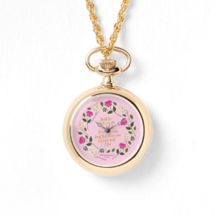Montre Pink Purple Floral William Shakespeare Never Doubt