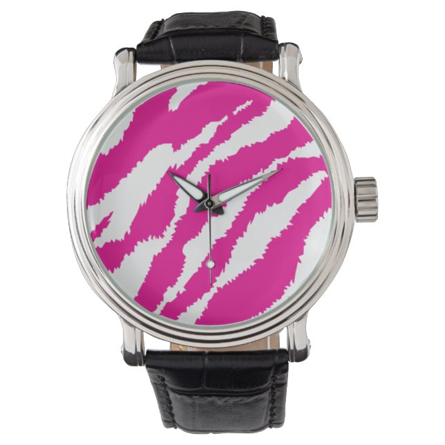 Montre Pink Zebra Bold Imprimé Animal Cuir Bold (devant)