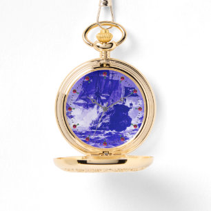 Montre PIRATE BATAILLE NAVIRE Marine Bleu Nautique