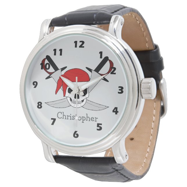 Montre Pirate Skull And Swords Design (Incliné)